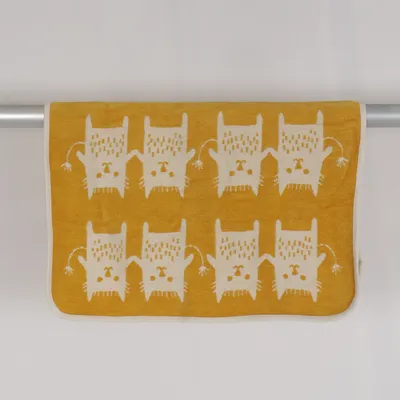 Babyfilt (Vit, Gul) från Klippan Ekologisk bomull