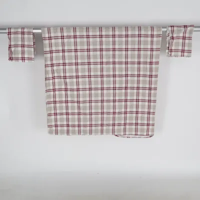 Sengesæt (Beige, Rød) fra Hemtex Bomuld