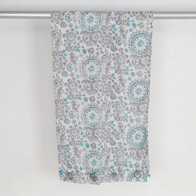 Öljettgardin (Vit, Flerfärgad) från Rusta Polyester