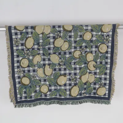 Tæpppe (Blå, Gul, Grøn) fra Goodwin Weavers Bomuld