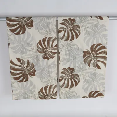 Gordijn aan roede (Beige, Bruin, Grijs)