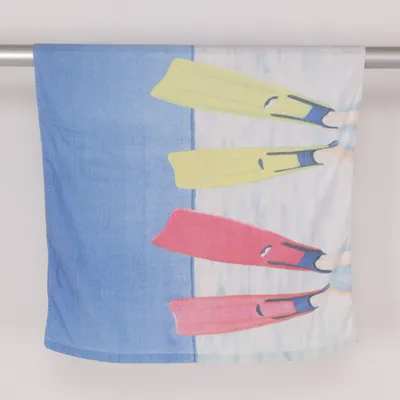Bath towel (Blue, Orange, White) from My Home