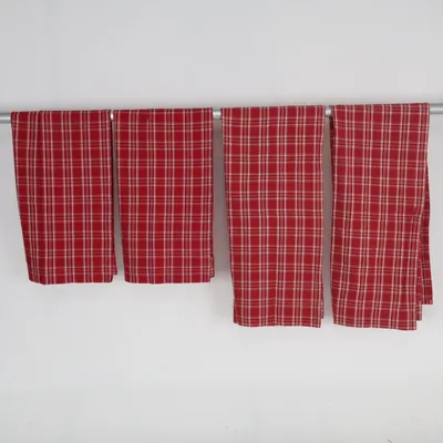 Gordijn aan roede (Rood, Wit) van Cellbes Katoen