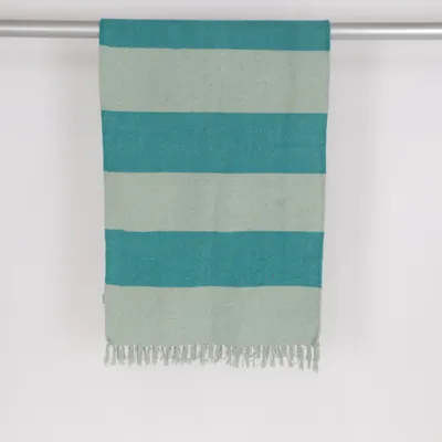 Woven rug (Green, Turquoise) from Åhléns Cotton, Nylon, Polyester, Viscose