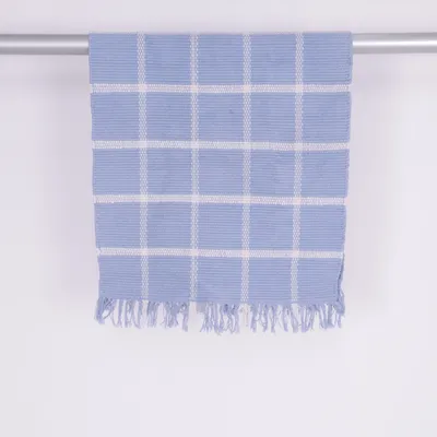 Geweven tapijt (Wit, Blauw) van TCM Katoen