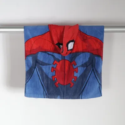 Badcape (Röd, Blå, Flerfärgad) från Marvel Spiderman Bomull