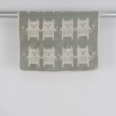 Babyfilt (Vit, Grön) från Klippan