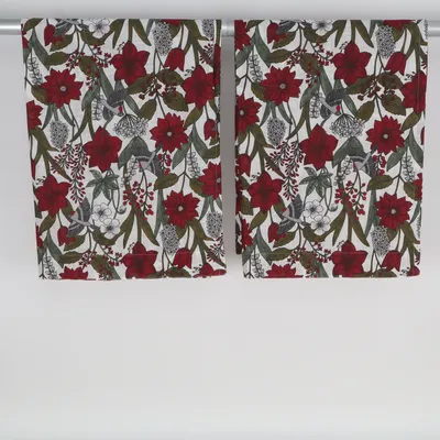 Rod pocket curtain (White, Red, Green) from Hemtex Cotton