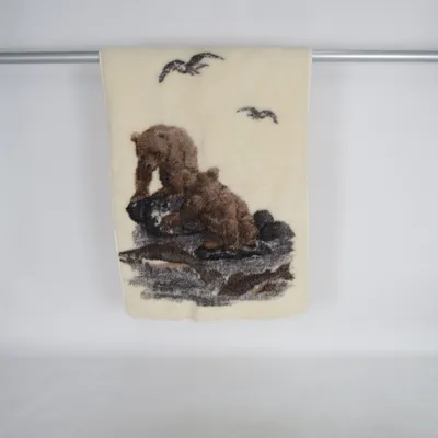 Blanket (Brown, Beige) from Reine Schurwolle