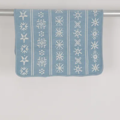 Babyfilt (Blå, Vit) från Klippan Ekologisk bomull