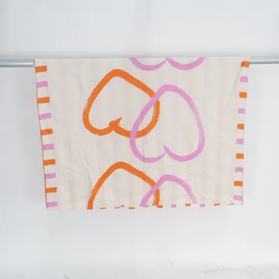 Duvet cover (Beige, Orange, Pink) from Höie Cotton