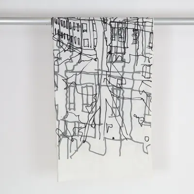 Rod pocket curtain (White, Black) from Marimekko Cotton