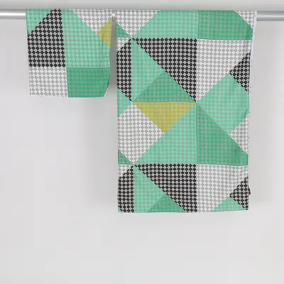 Bed set (Green, White, Black) from Meradiso Polyester