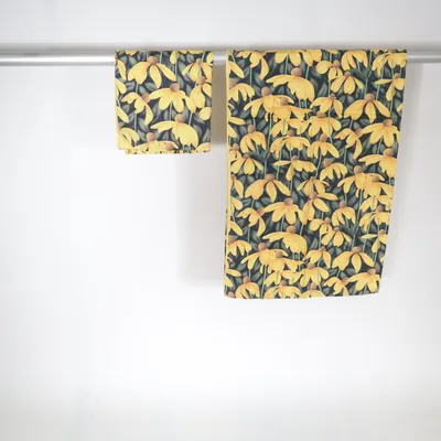 Bed set (Yellow, Black) from Erbelle Cotton