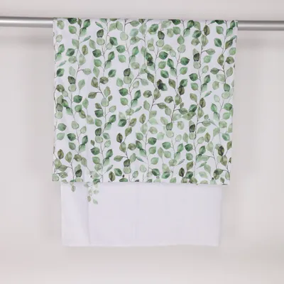 Duschdraperi (Vit, Grön)