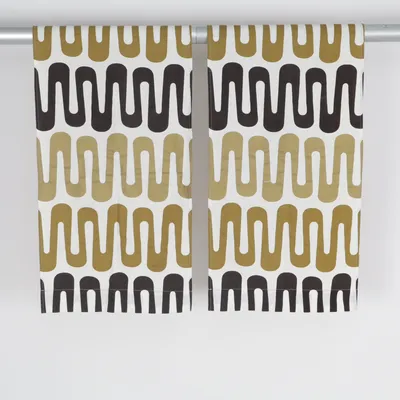 Rod pocket curtain (White, Brown) from Almedahls Cotton