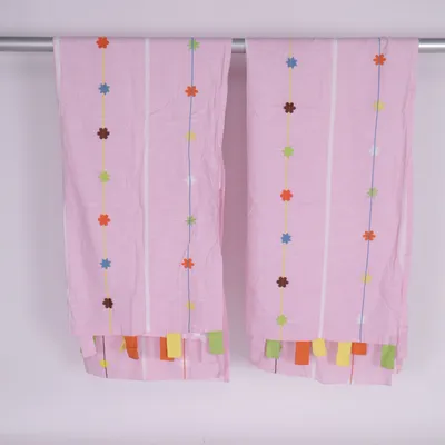 Rod pocket curtain (Pink, Multicolored)