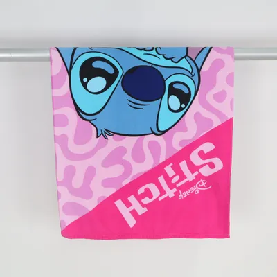 Beach towel (Pink, Blue, White) from Disney Stitch Polyester