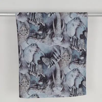 Badeforhæng (Grå, Sort, Hvid) Polyester