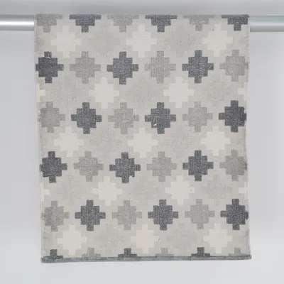 Tapis tissé (Gris, Blanc)