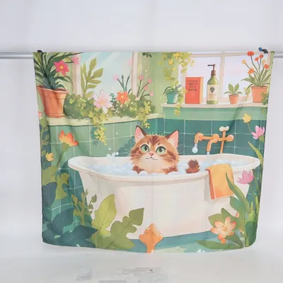 Rideau de douche (Vert, Multicolore)