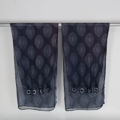 Eyelet curtain (Blue, Purple)