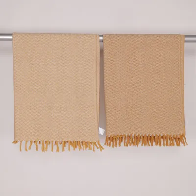 Filt (Beige, Vit) från Rusta Home Bomull, Polyester