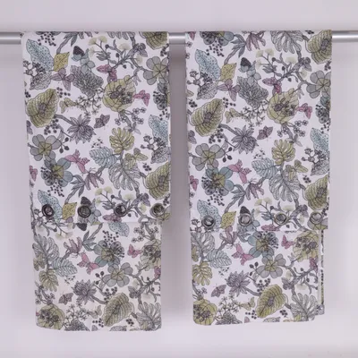 Eyelet curtain (White, Multicolored)