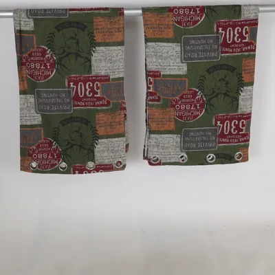 Ringgordijnen (Groen, Meerkleurig) van Jotex Katoen