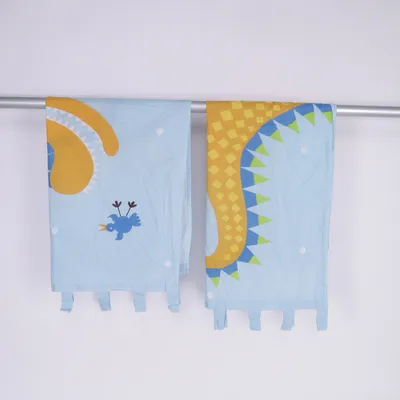 Rod pocket curtain (Blue, Multicolored) from IKEA Cotton