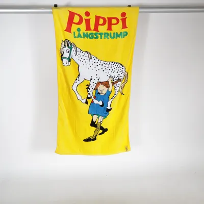 Strandhandduk (Gul, Flerfärgad) från Pippi Långstrump Bomull