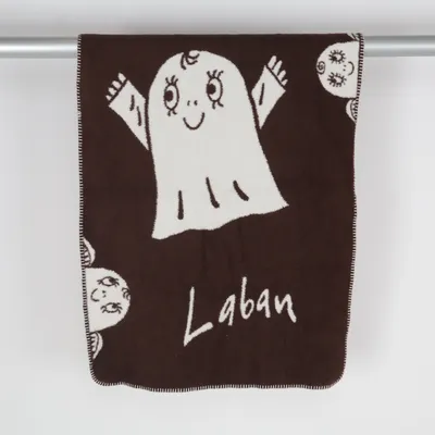 Babyfilt (Vit, Brun) från Laban Akryl, Bomull