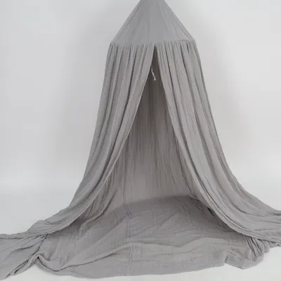 Lit canopée (Gris) Coton