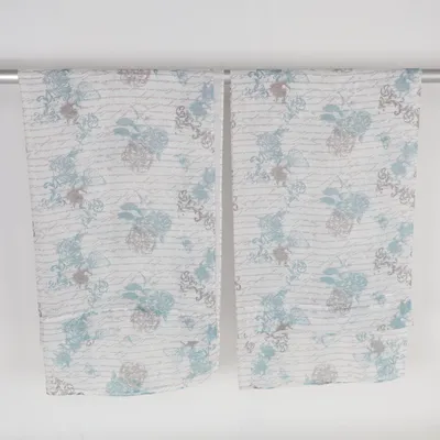 Gordijn aan roede (Wit, Blauw, Bruin) van Rusta Polyester