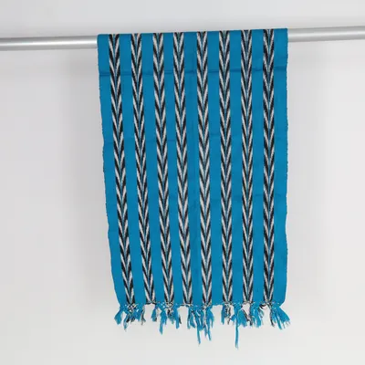 Short pile rug (Blue, White, Black)