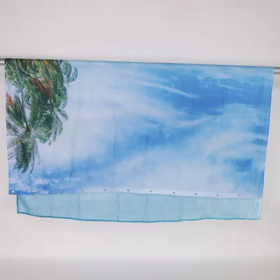 Duschdraperi (Blå, Vit, Grön)