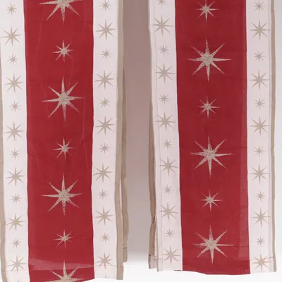 Rideau passe tringle (Rouge, Beige) de Textilgruppen Coton