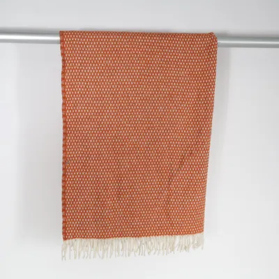 Plaid (Orange, White) from Klippan Wool