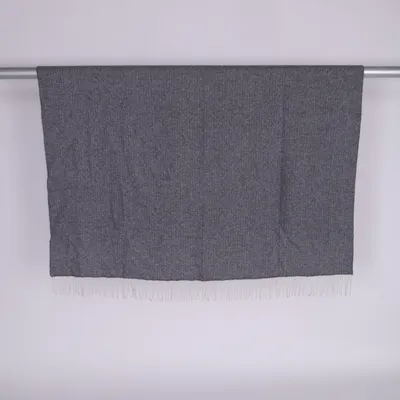 Blanket (Gray, White) from Kosta Linnewäfveri Acrylic, Cashmere, Polyester, Wool