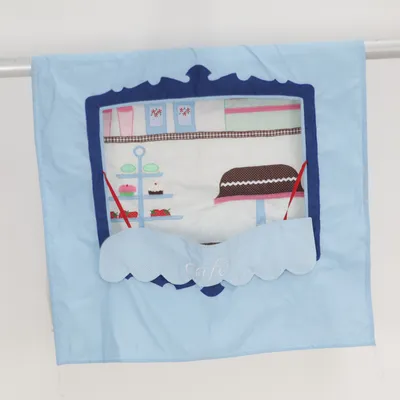 Baby deken (Wit, Blauw) van Oskar & Ellen Katoen, Polyester
