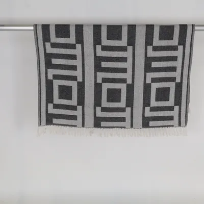 Plaid (Gris, Blanc) de Morgan Madison Coton recyclé, Polyester recyclé