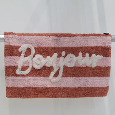 Badmat (Bruin, Roze, Wit) van Novitesse Katoen