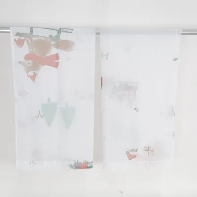 Rod pocket curtain (White, Multicolored)