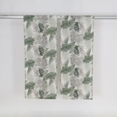 Rideau passe tringle (Vert, Gris, Blanc) de Hemtex Coton