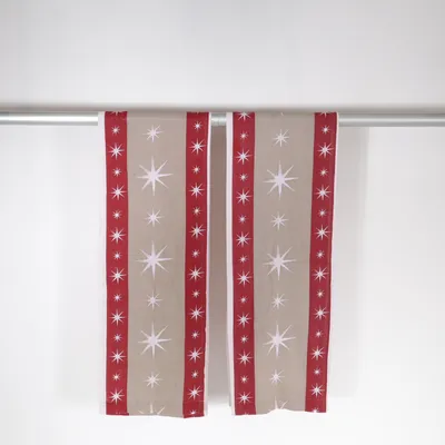Rideau passe tringle (Rouge, Beige) de Textilgruppen Coton