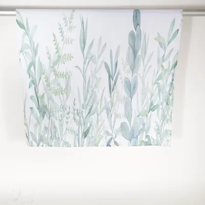 Eyelet curtain (White, Green) from M & W Polyester