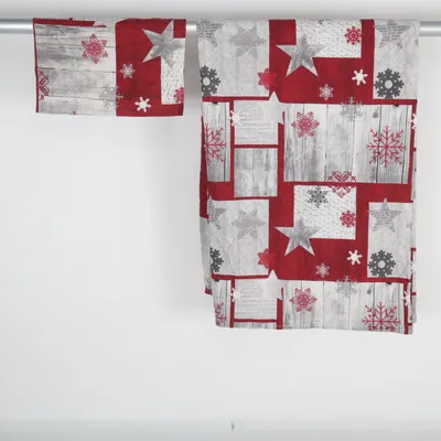 Parure de lit (Rouge, Gris, Blanc) Coton