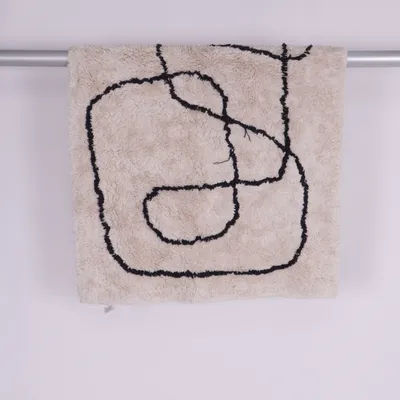 Long pile rug (White, Black) from H&M Home Cotton