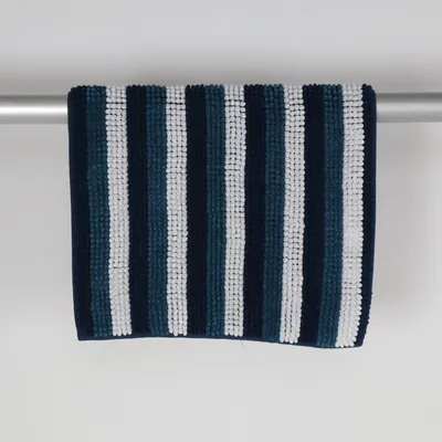 Badmat (Blauw, Wit)