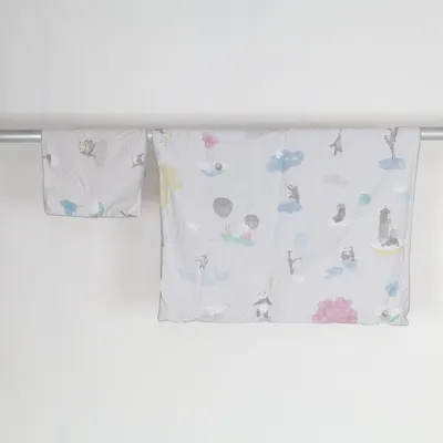Bed set (White, Multicolored) from Sebra Cotton